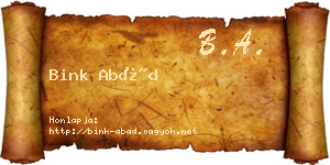 Bink Abád névjegykártya